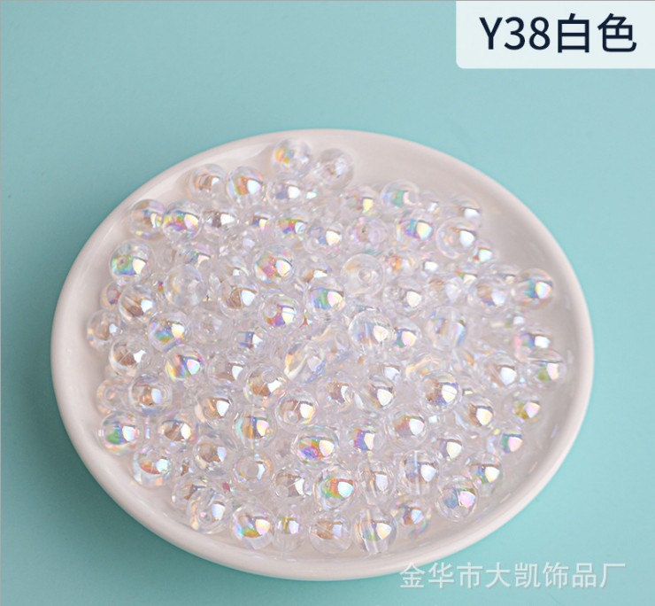 New macaron-colored camellia beads perforated solid rose loose beads diy beading material resin accessories pic 42
