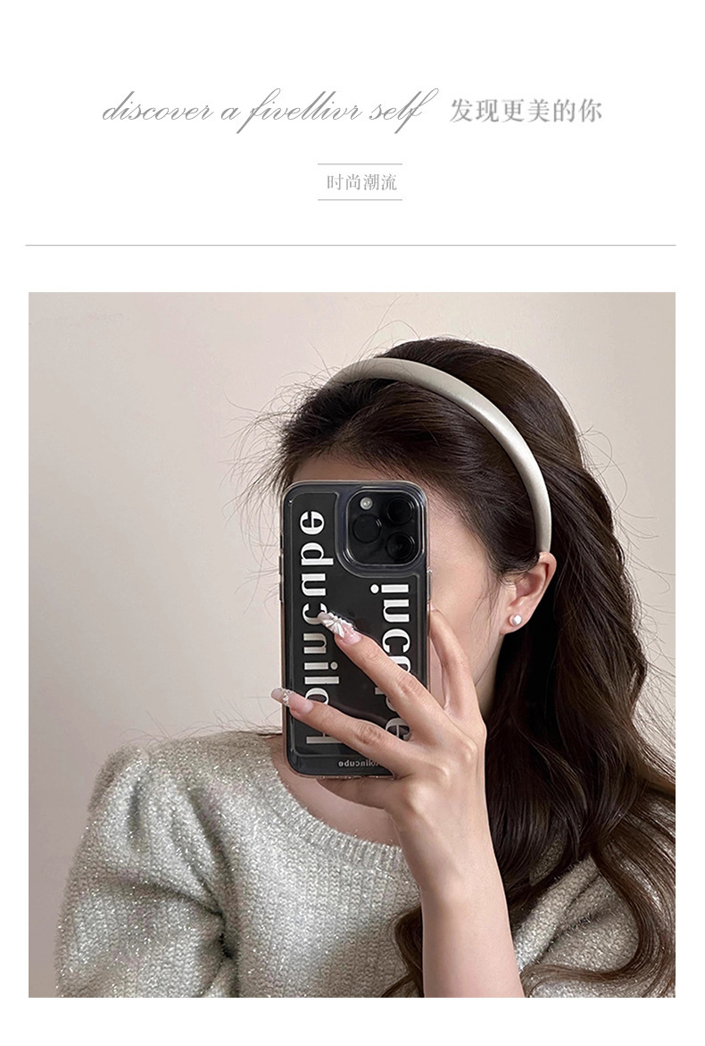 Spring new solid-color satin hair band for women, high head pressure headband, high-end and light luxury hair tie and hairpin headwear pic 11