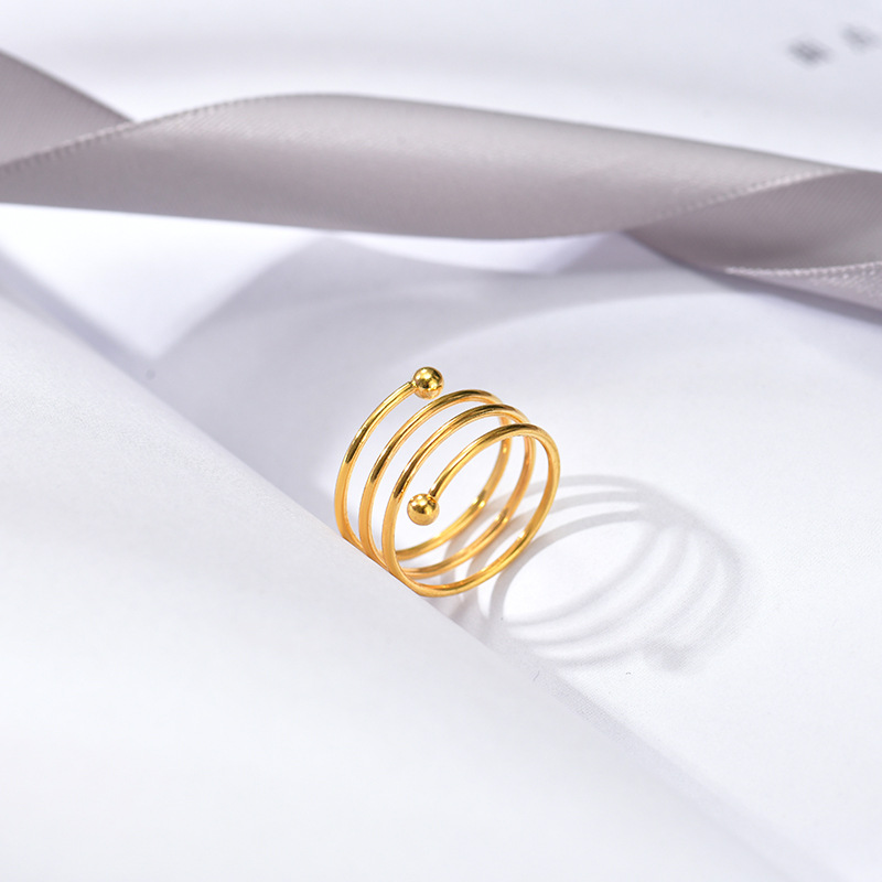 Southeast Asian cross-border ring set: Golden creative hollowed-out, elegant and versatile ring, personalized couple ring combination pic 5