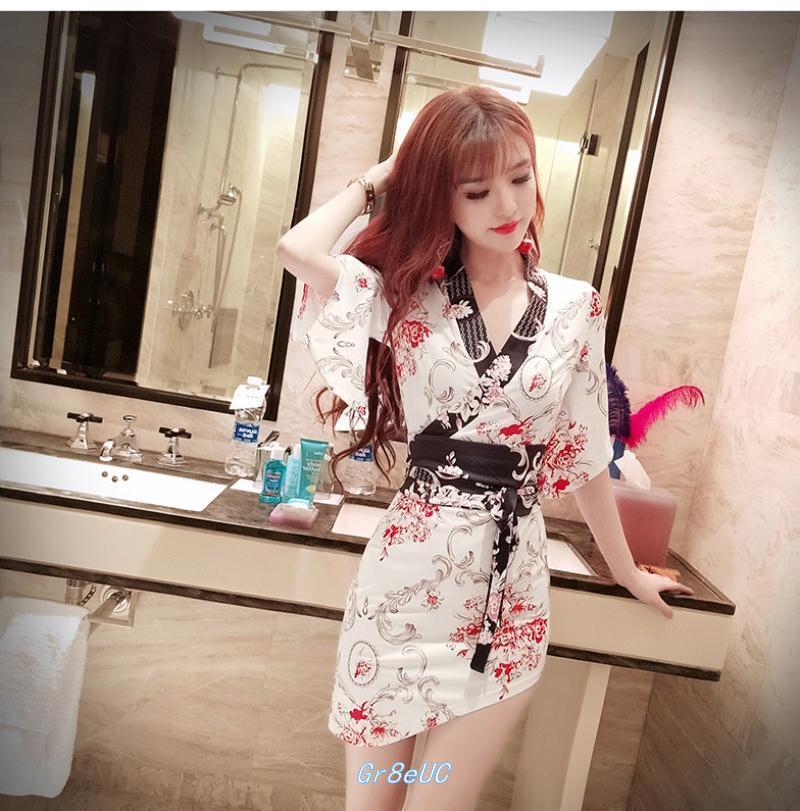 格格家 夏季新款夜店女装性感V领收腰复古包臀裙花色一步裙连衣裙详情6