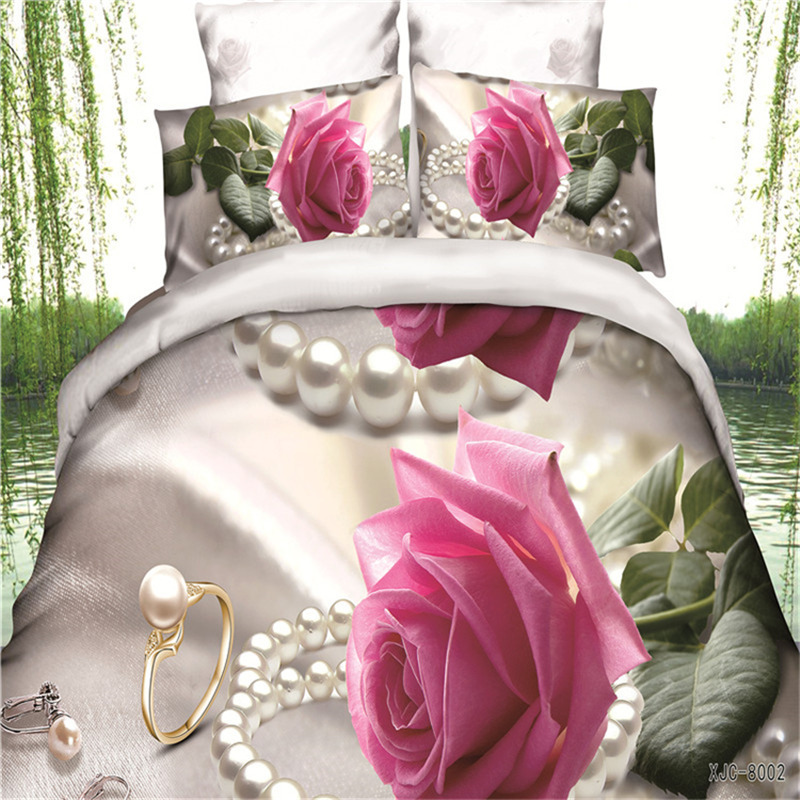 Wholesale of 3D four-piece sets of printed bedding for export with active brushed large patterns pic 13