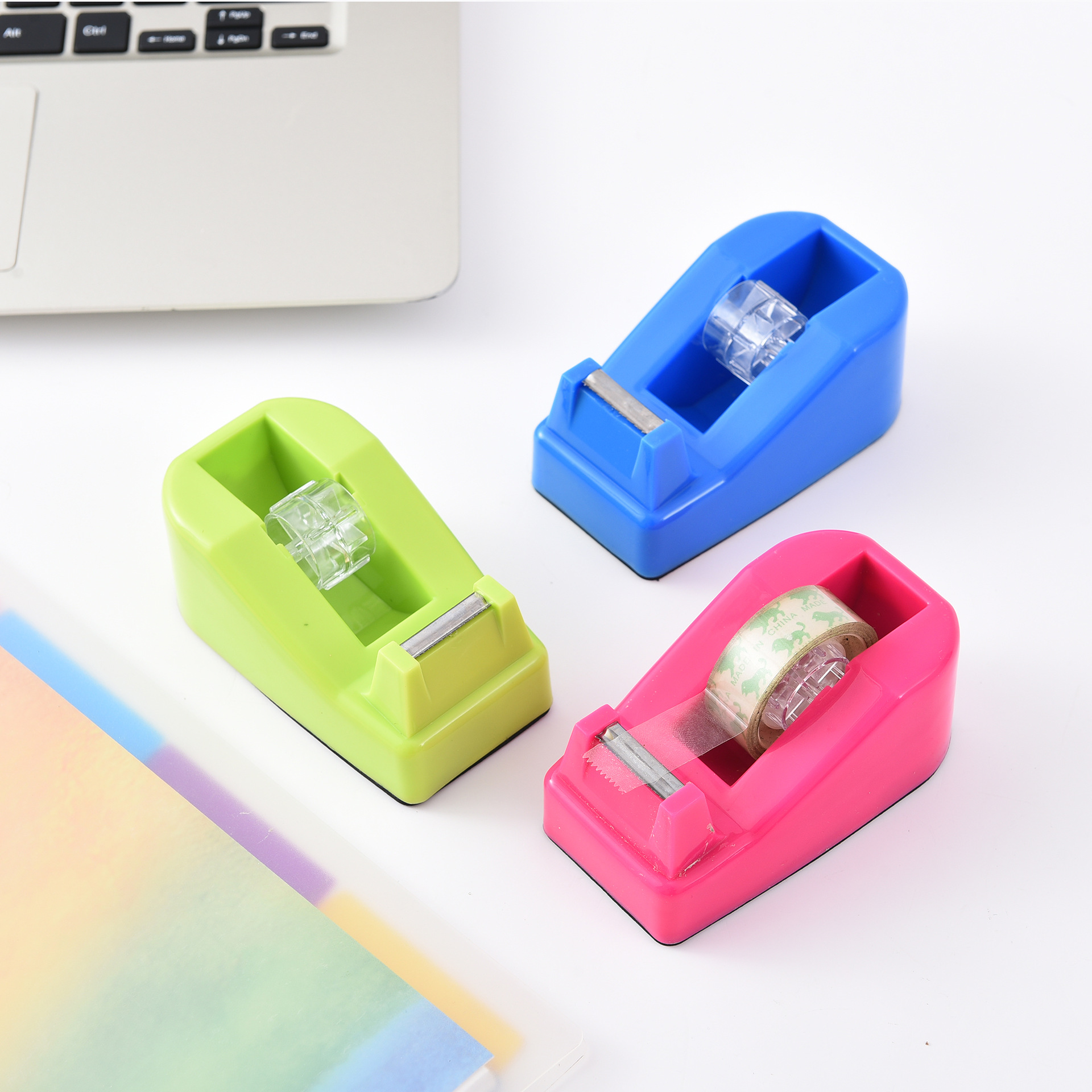 Factory direct supply of cross-border special 8051 color tape holder, small adhesive tape, office stationery, creative adhesive tape cutter pic 8