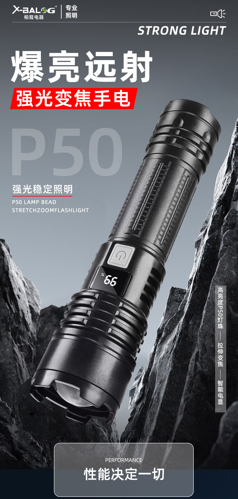 新款手电筒强光可充电式户外超亮远射小型迷你便携家用耐用灯详情1