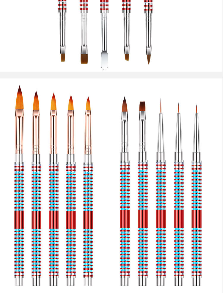 Nail brush set of 5 pieces, painting pen, nail pen, double-headed nail brush, engraved pen in stock, shanilak pic 8