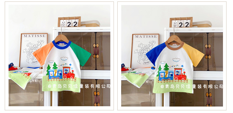 儿童短袖t恤夏装火车半袖日系卡通儿童插肩短袖潮牌外贸童装批发详情19