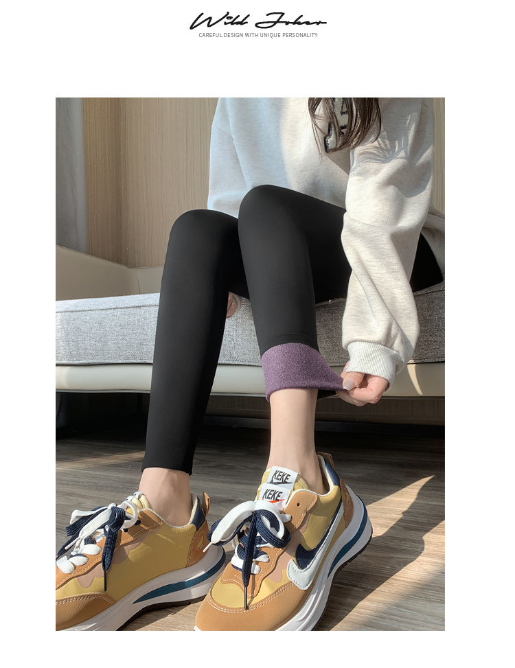 秋冬鲨鱼裤紧身高腰收腹提臀芭比裤黑色外穿瑜伽加绒打底裤女批发详情39