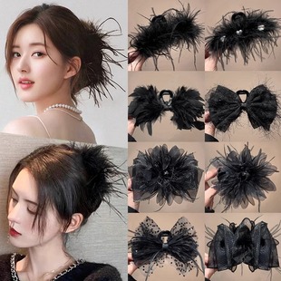 French elegant headwear for autumn and winter, including plush updo hair clips, large shark clips, hair clips and high-end hairpins wholesale pic 5