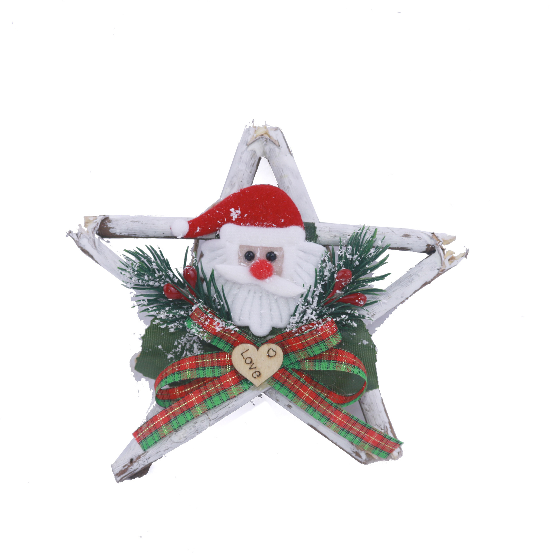 Christmas decoration wooden five-star 15/19/24CM Christmas decoration door hanging Christmas pendant Hotel and shopping mall decoration pic 11