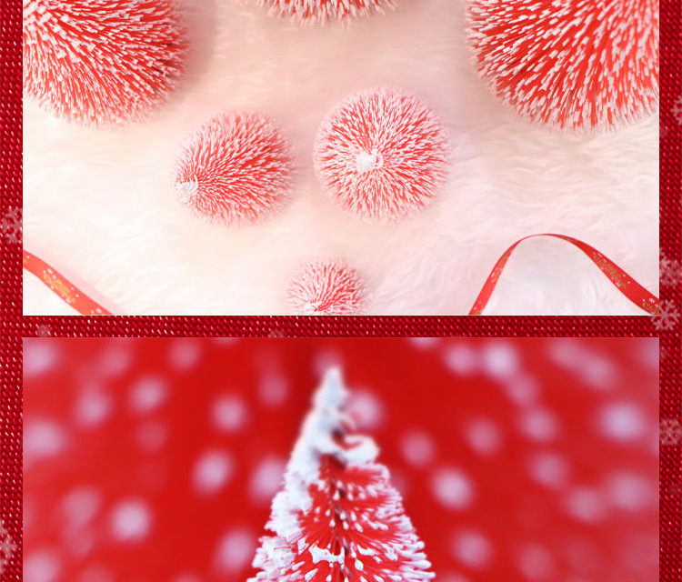Red snow-added mini Christmas pine needle tree Christmas decoration with a simulated wooden base Christmas tree window display is in full bloom pic 39