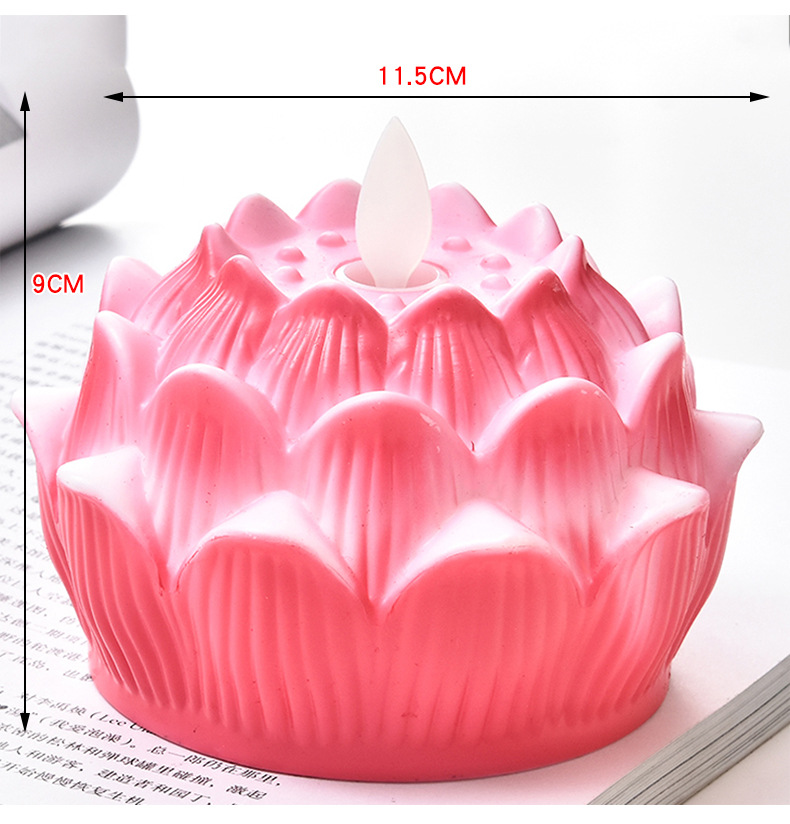 Creative simulation lotus LED blessing lamp, swinging candle, lotus lamp, lotus candle lamp, Buddhist use manufacturer wholesale pic 3