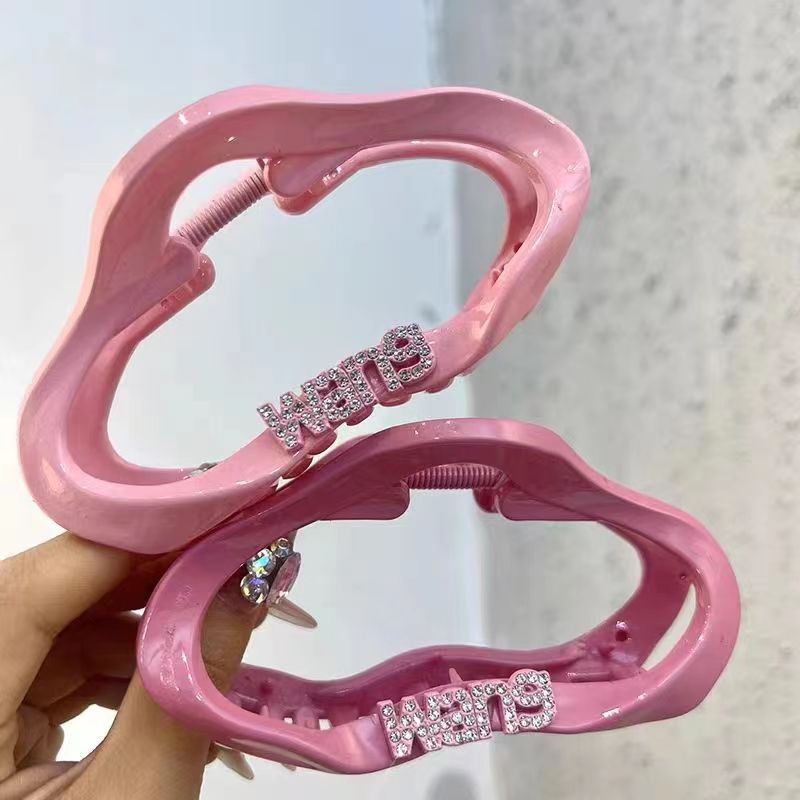 大号亮面粉色抓夹甜美云朵后脑勺鲨鱼夹发饰百搭盘发夹子发夹头饰详情1