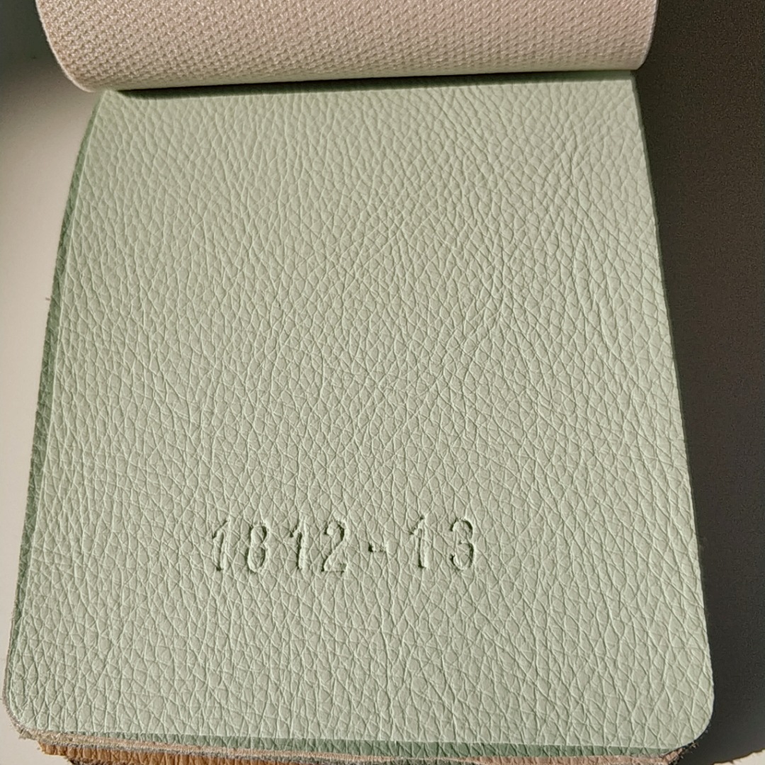 0.7mm waterproof and scratch-resistant PVC leather fabric with a small lychee pattern knitted base for office sofa leather car seat interior pic 6