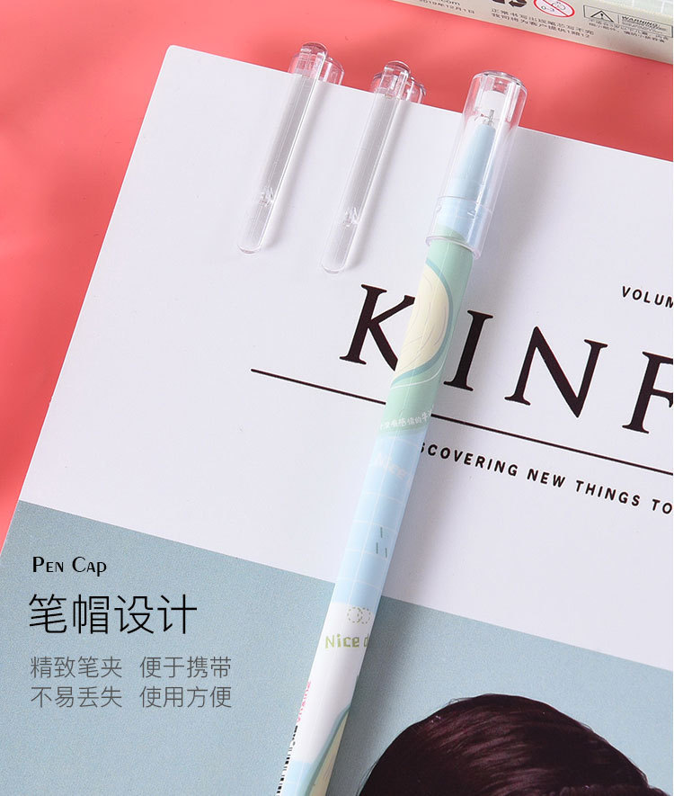 Wholesale of boxed cartoon gel pens, student writing and problem-solving ballpoint pens, 0.5mm black cap signature pens pic 11