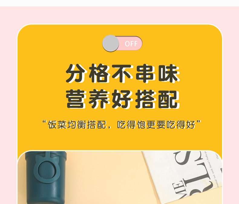 2022 Cross-border bestsellers: Plastic compartments lunch boxes, bento boxes, microwave heating portable lunch boxes for students and adults pic 10