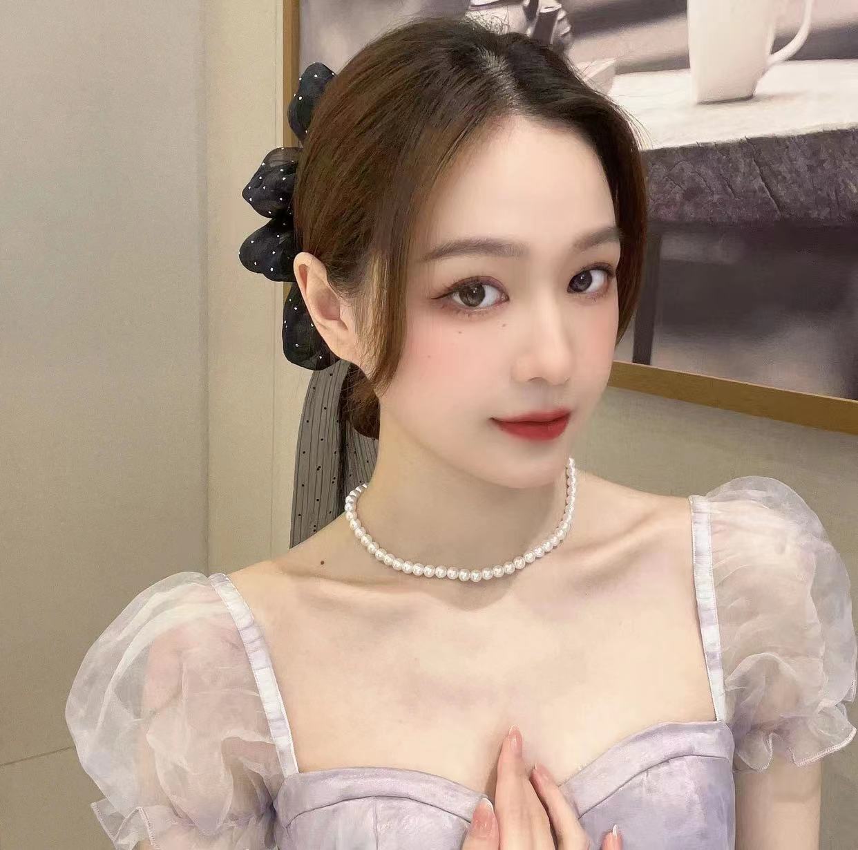 超仙珍珠飘带蝴蝶结抓夹女后脑勺森系半扎发夹头饰发卡2023年新款详情11