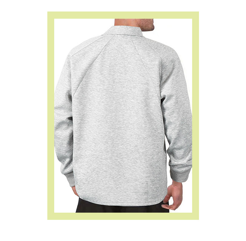 Crossover americano hombre sudadera 2024 primavera/otoño pound solapa holgada color sólido casual manga larga tops hombres tendencia pic 9
