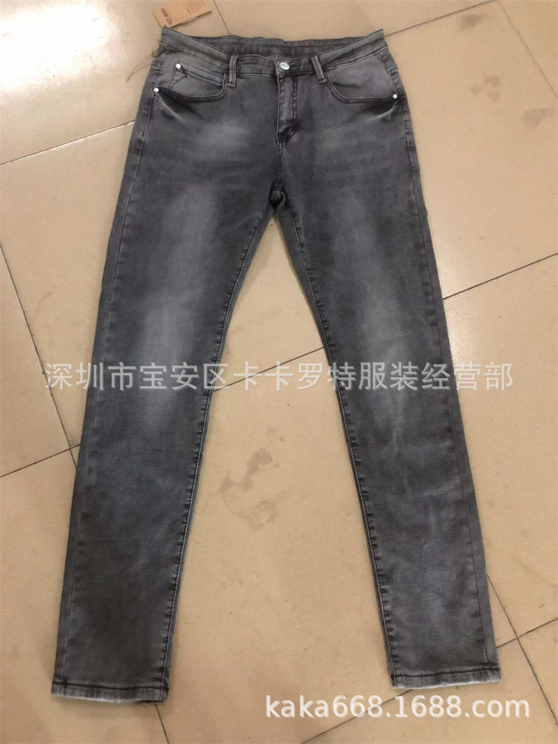 Men's jeans wholesale男式牛仔裤弹力直筒批发出口男士尾单长裤详情19