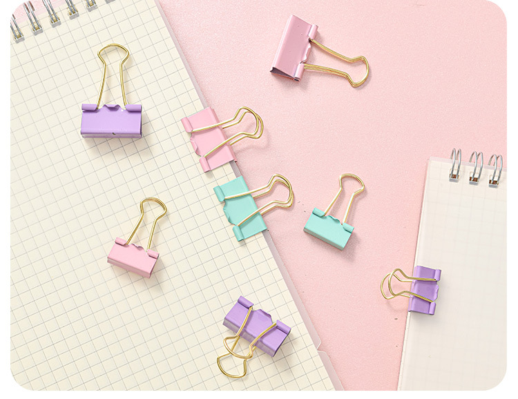 Macaron-colored large flat four-compartment box, golden stationery set, book holder, thumbtack, paperclip combination, small stationery set pic 8