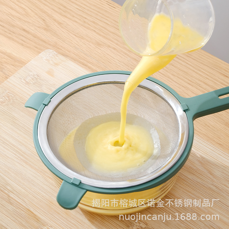 Soy milk strainer, 304 stainless steel strainer, oil-leaking frying ladle, kitchen noodle ladle, popular ins flour sieve pic 18