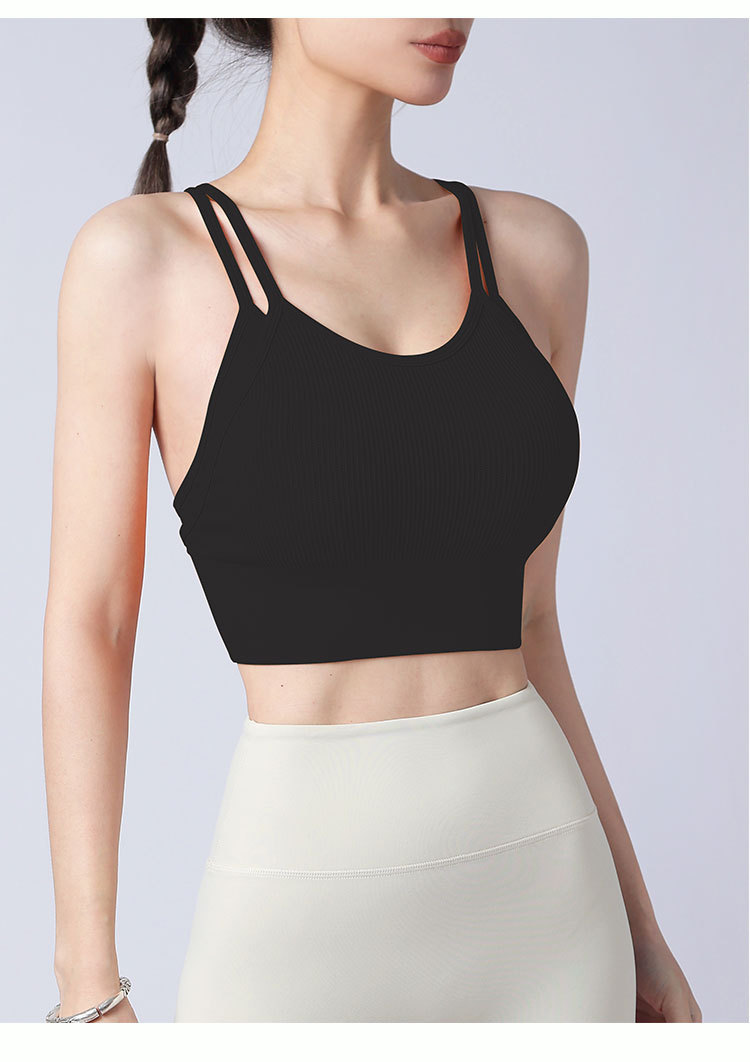 lulu double-layer shock-absorbing bra with breast pad, detachable, rims, yoga top, high-strength sports underwear for women pic 15