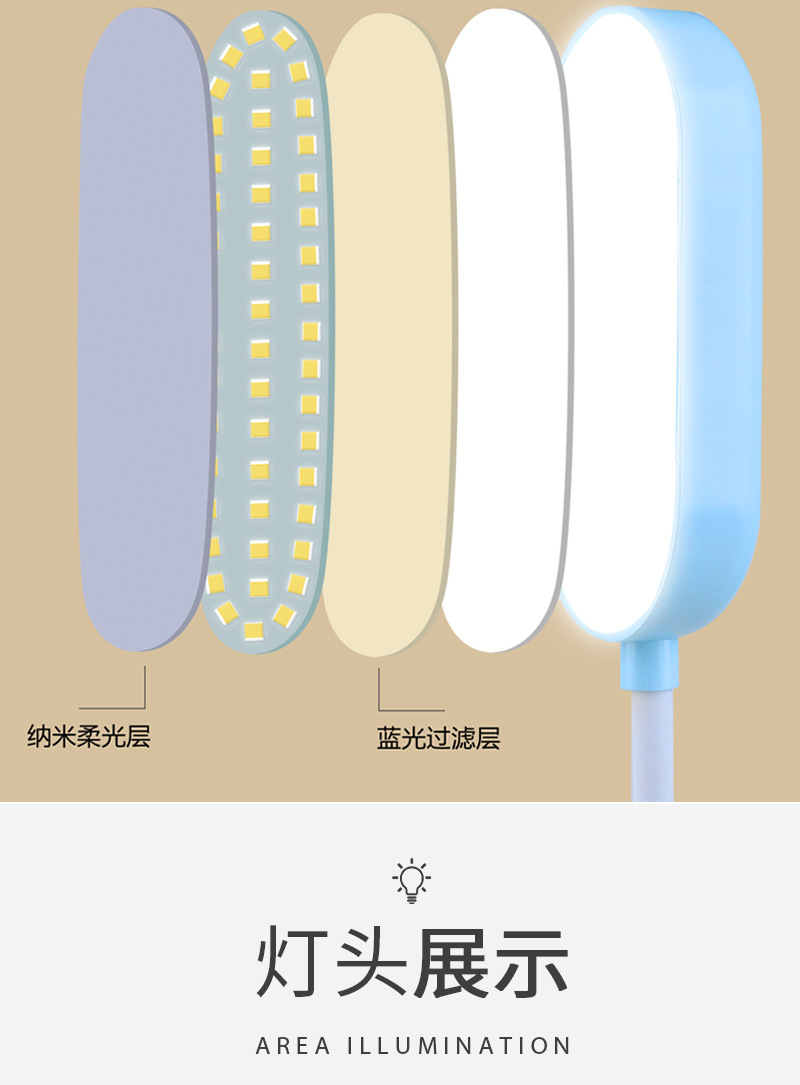 usb充电折叠桌面台灯护眼led台灯 学生学习创意礼品宿舍书桌台灯详情9
