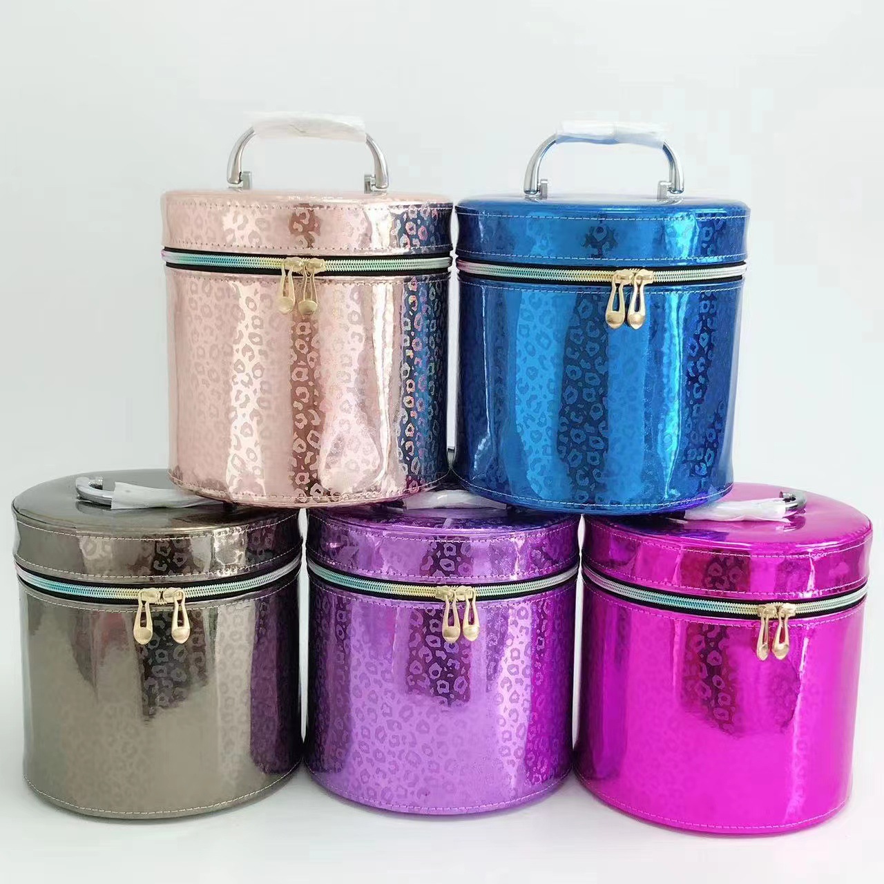 化妆包时尚扎染亮面PU皮防泼水手提化妆箱大容量休闲洋气收纳包详情4