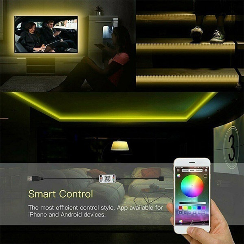 Светодиодные лампы имеют 5V5050RGB семимильные лампы с 2835 дистанционно управляемым bluetooth APP pic 17