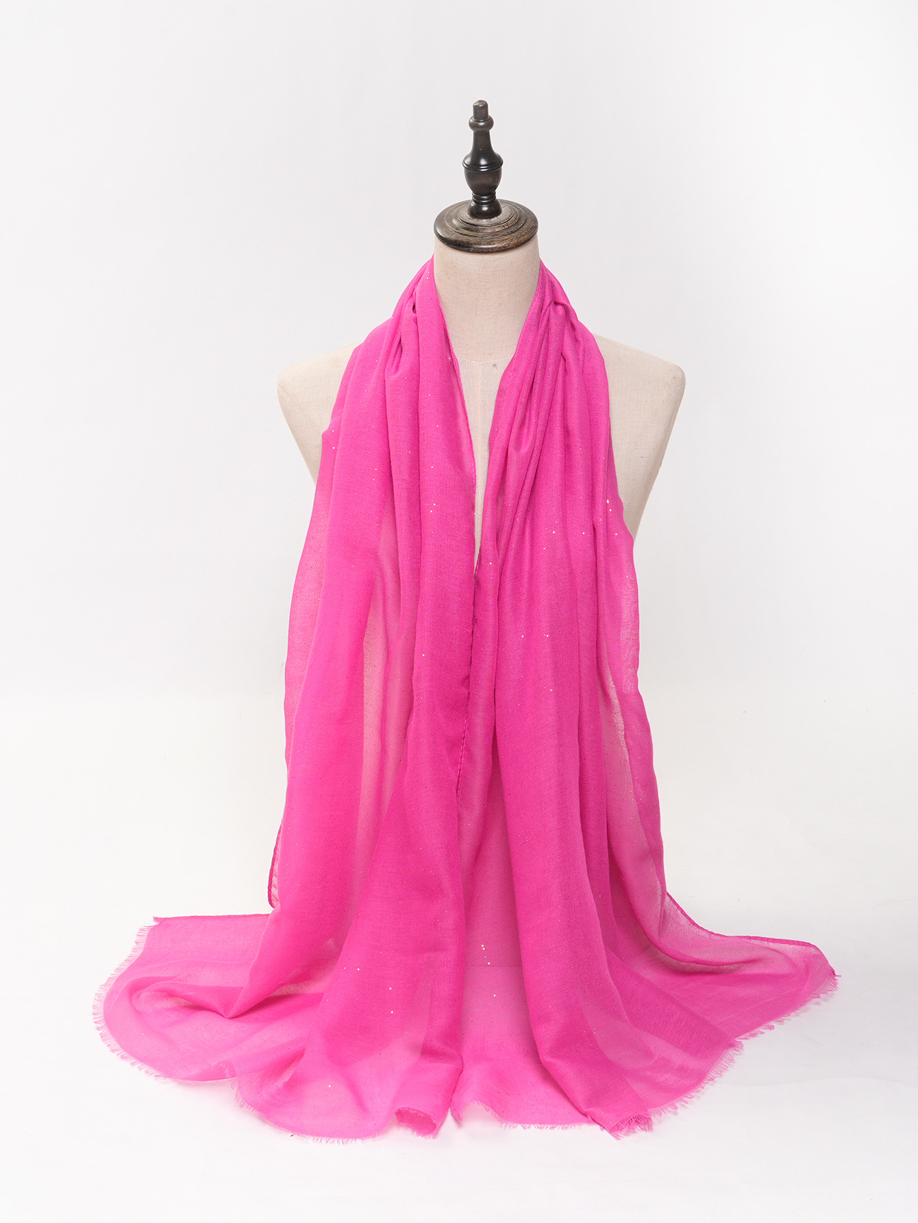 一件代发 春夏跨境新款单色彩色巴厘纱防晒围巾 时尚纯色披肩丝巾详情26