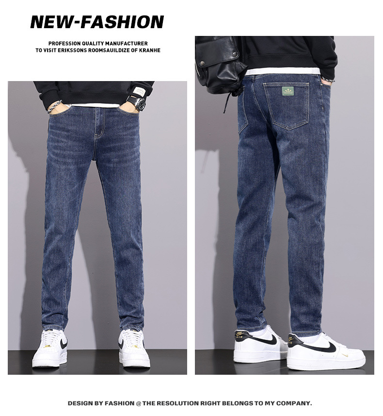 男士牛仔裤2024新款冬季加绒加厚宽松直筒裤秋冬款潮牌休闲长裤子详情16