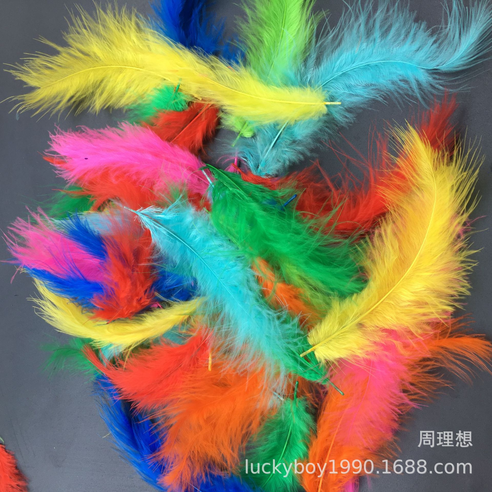 DIY cat teaser filled with fire chicken feather balls and pointed tail fleece, wedding and festival colorful feathers pic 30