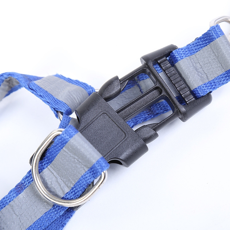 厂家批发家用宠物牵引绳小型犬反光手编圆绳带胸背狗绳宠物用品详情11