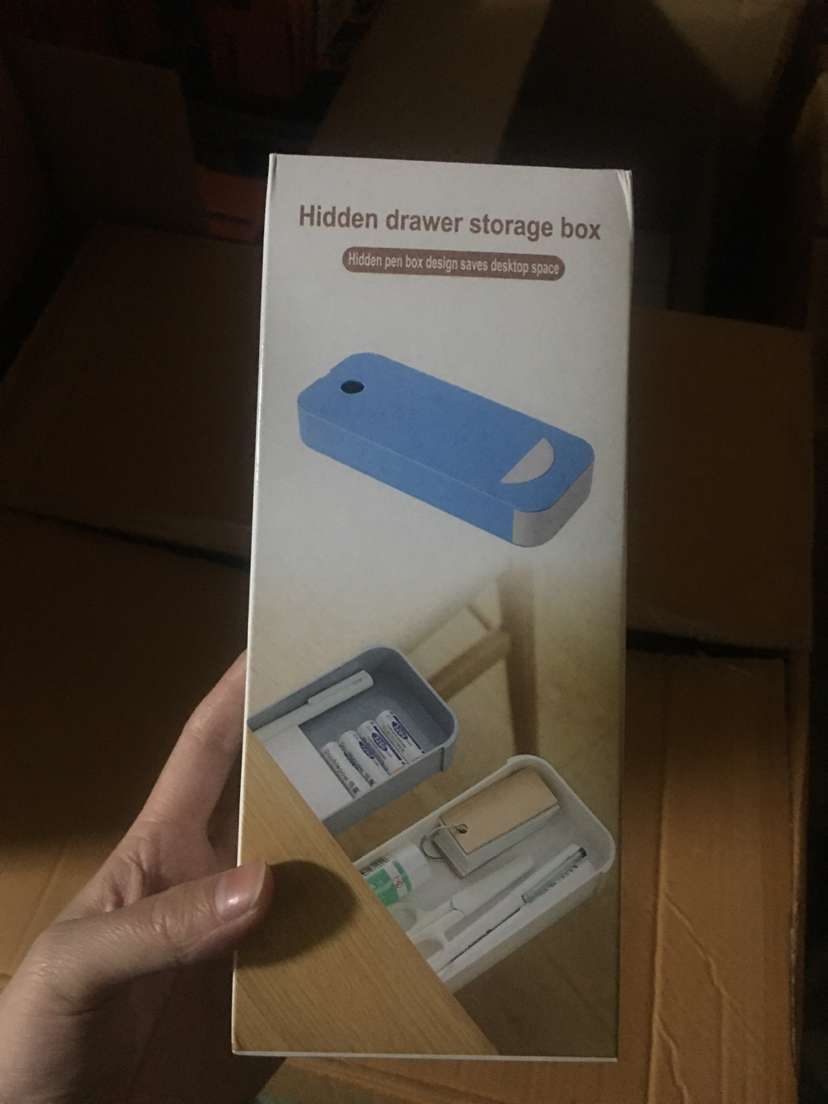 粘贴抽屉式桌下收纳盒桌面储物盒办公桌隐藏文具杂物塑料收纳笔盒详情14