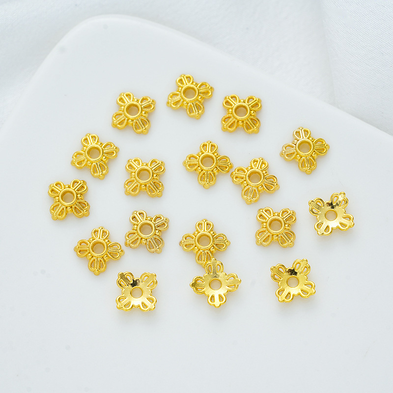 保色镂空花托珍珠托隔珠片diy手工自制串珠手链项链隔片饰品配件详情16