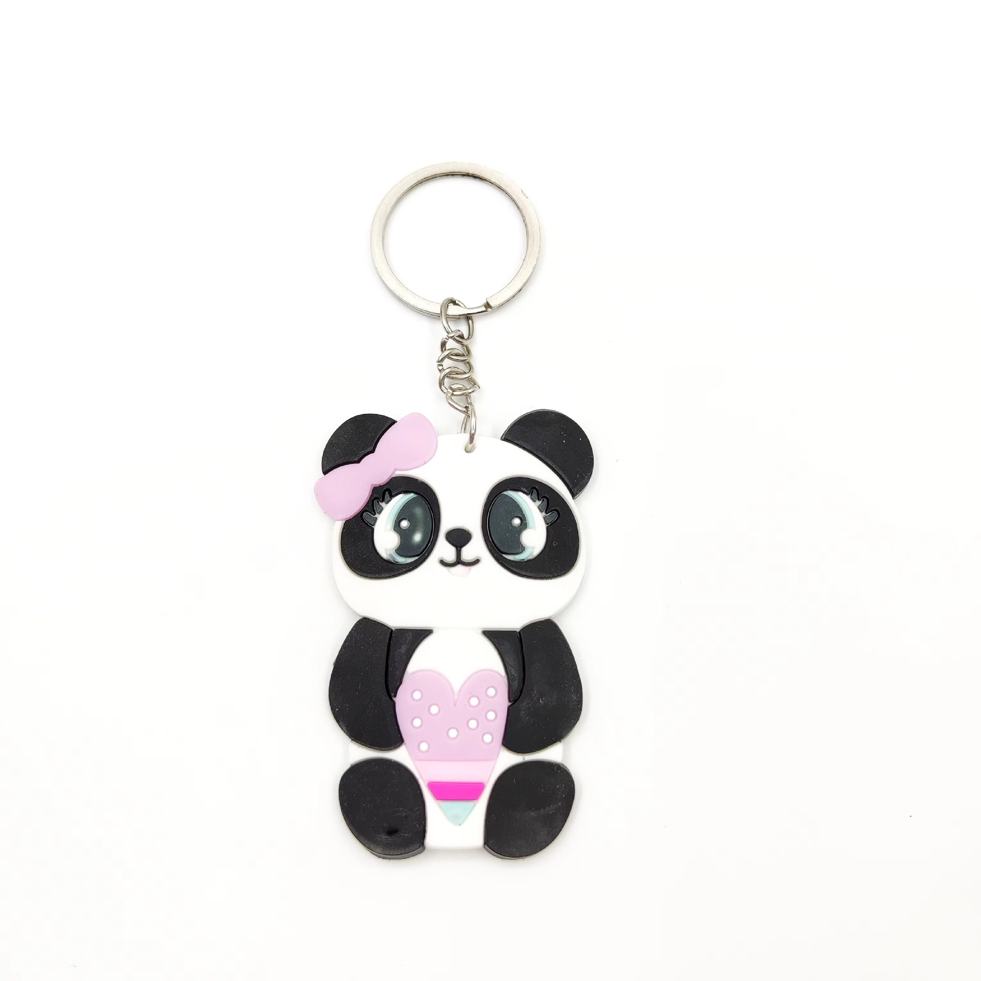 PVC熊猫钥匙扣可爱卡通中国风儿童钥匙圈车挂件配饰小礼品批发详情2