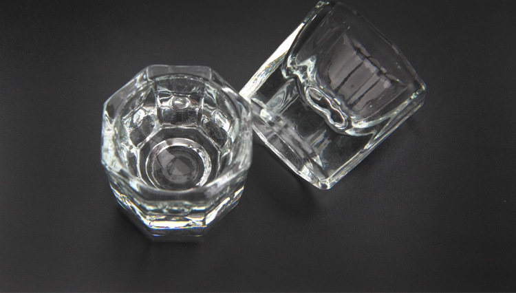 Nail care tools and supplies: crystal cups, octagonal polygonal glass cups, nail care glass cups, pen wash, transparent small cups pic 7