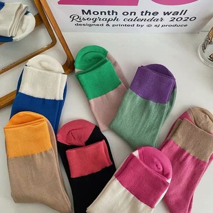 复古油画印花中筒袜创意个性潮流袜子国潮风学生情侣袜ins插画袜详情12