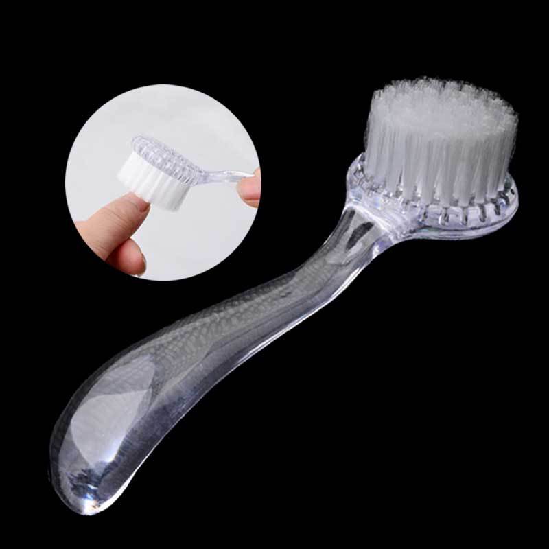 Round head nail brush with cover, long-handled nail brush, dust cleaning brush, nail brush color random shanilak pic 2