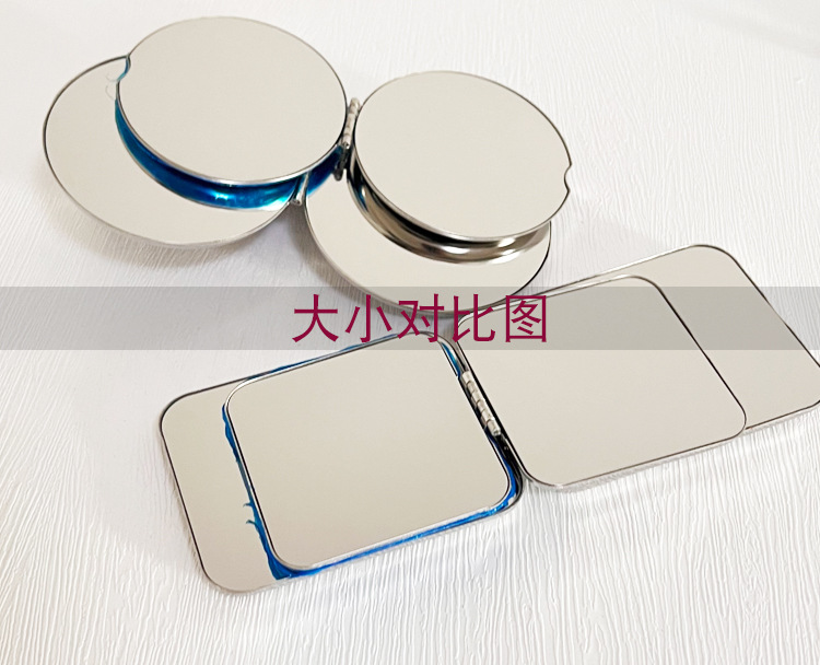 Stainless steel unbreakable small mirror, portable double-sided makeup mirror, diy logo engraving, 2022 new style mirror pic 6
