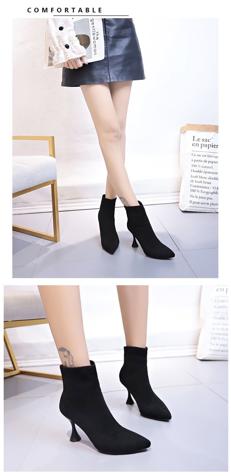 2024春季季新款时尚尖头马丁靴酒杯跟欧美舒适加绒女短靴子批发详情14