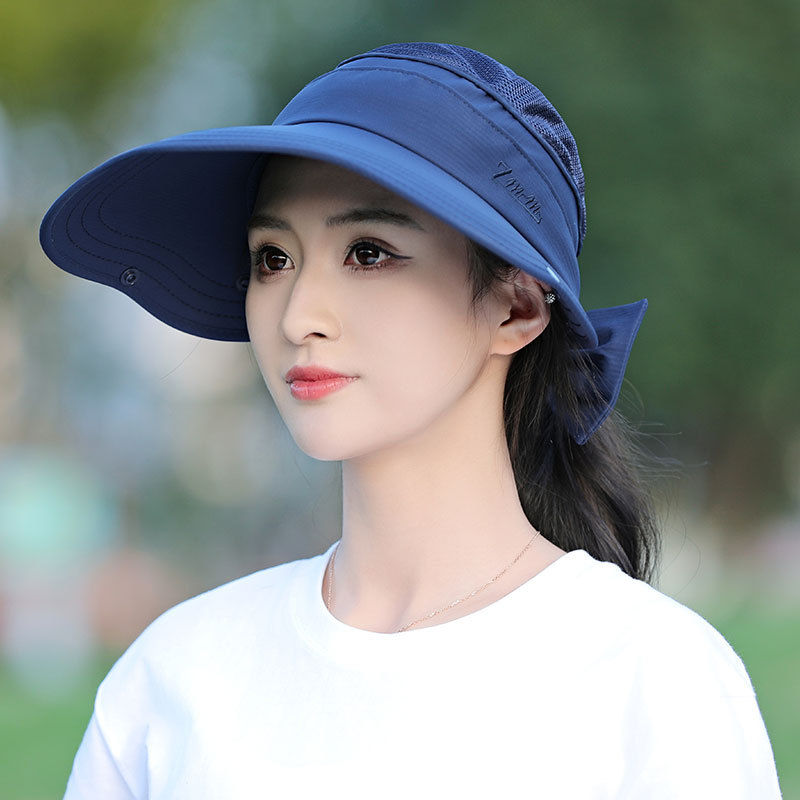 多功能可拆卸遮阳帽子女士夏季大沿防晒沙滩渔夫帽多种戴法采茶帽详情15