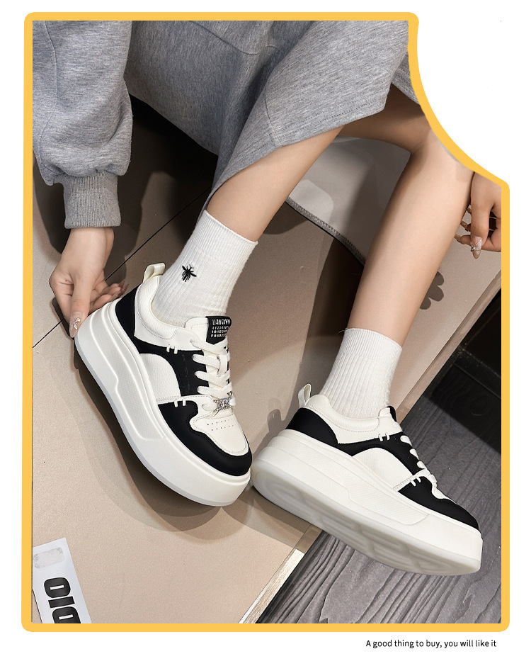 极简小白鞋女款2024新款爆款时尚气质真皮厚底韩系超好看的女鞋子详情8