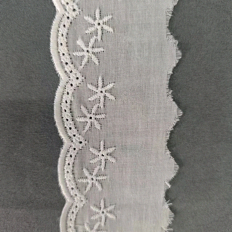 Wholesale of cotton embroidered lace, hollowed-out lace, embroidered skirt hem, clothing accessories, milk silk, perforated, barcode 2.5 pic 57