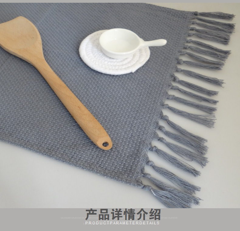 Home kitchen fabric, tassel napkins, tea towels, photography props, decorative fabrics, baking food, Western food cloths pic 5