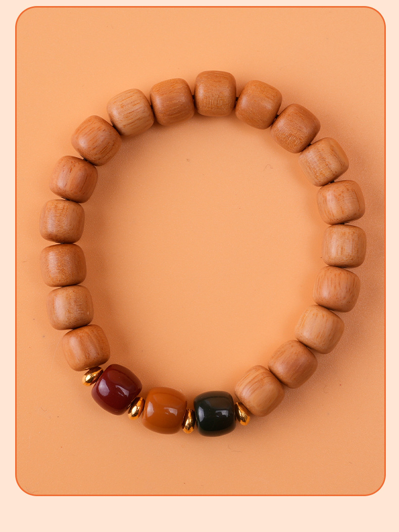 厂家批发绿檀黑檀芭比檀香男女款念珠手链手串佛珠DIY文玩单圈详情13