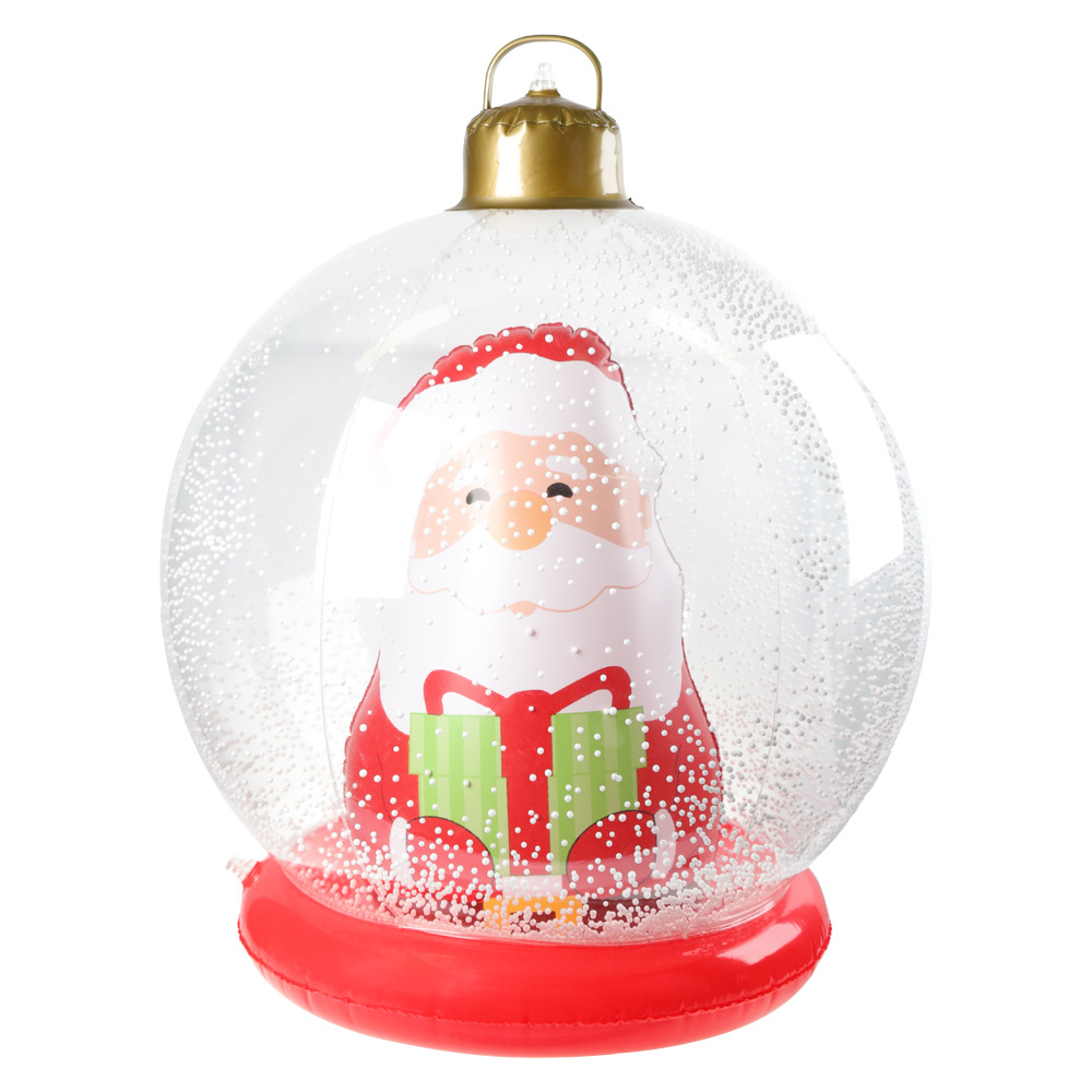跨境新款圣诞节装饰品节日户外庭院布置卡通透明PVC充气圣诞球详情2