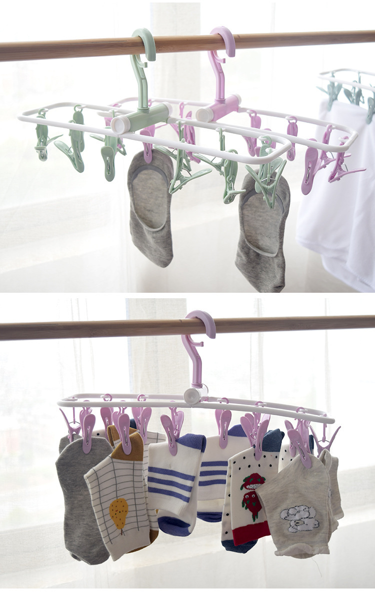 Multi-functional folding 12-clip clothes drying rack, underwear rack, sock rack, sock drying rack wholesale pic 15