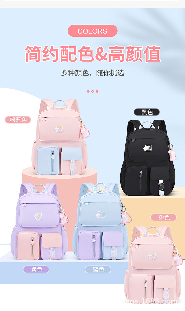 书包小学生儿童女生帆布跨境一件代发工厂批发双肩背包1-34年级详情1