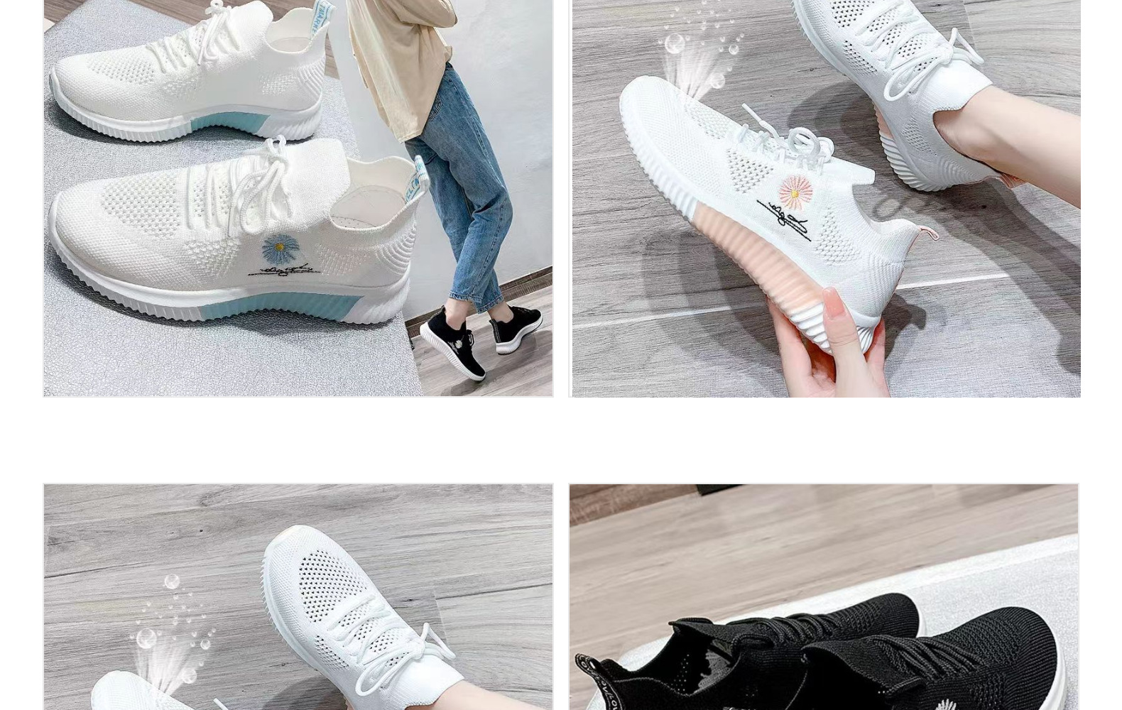 2022新款女士夏季休闲运动鞋飞织网鞋时尚潮流小白鞋舒适透气单鞋详情8