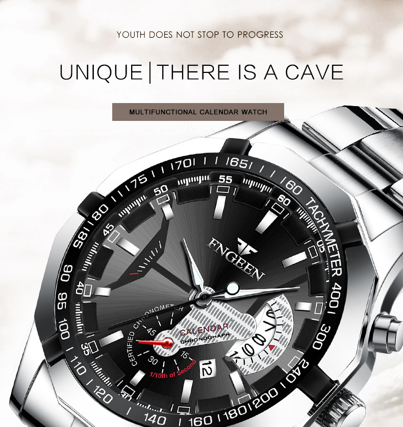 Fenzun waterproof non-mechanical watch, large dial watch, super large new calendar cross-border Shopee watch, creative technology pic 29