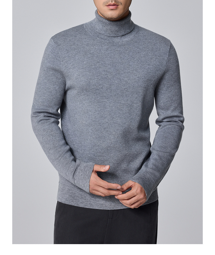 墨麦客男装基础高领男士羊毛衫2024冬季新款纯色打底毛衣男21912 pic 18